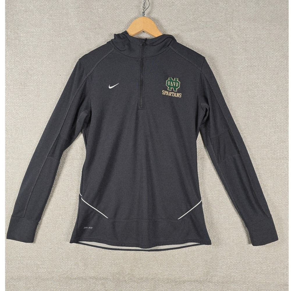 Nike Dri-Fit Spartans Half Zip Pullover Hoodie Mens Medium Black 361053-214